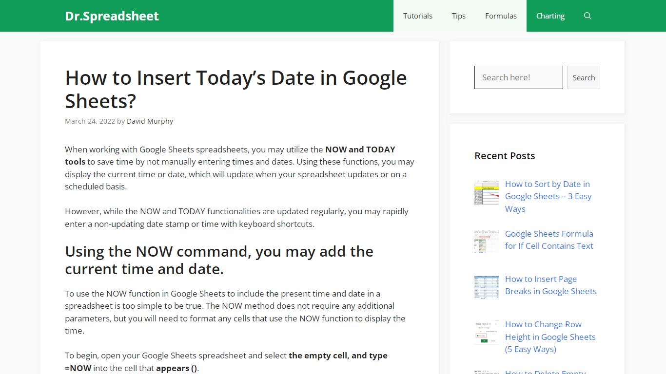 How to Insert Today's Date in Google Sheets? - Dr.Spreadsheet
