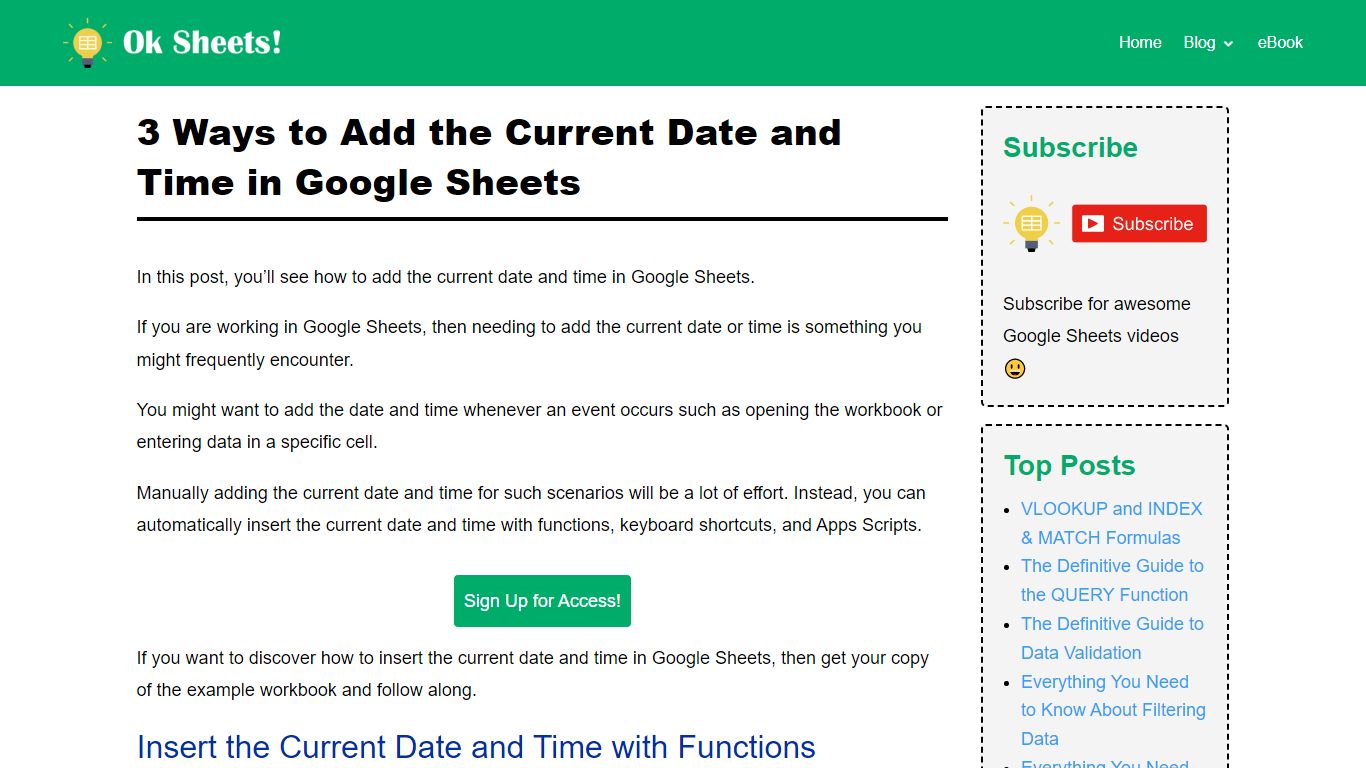 3 Ways to Add the Current Date and Time in Google Sheets